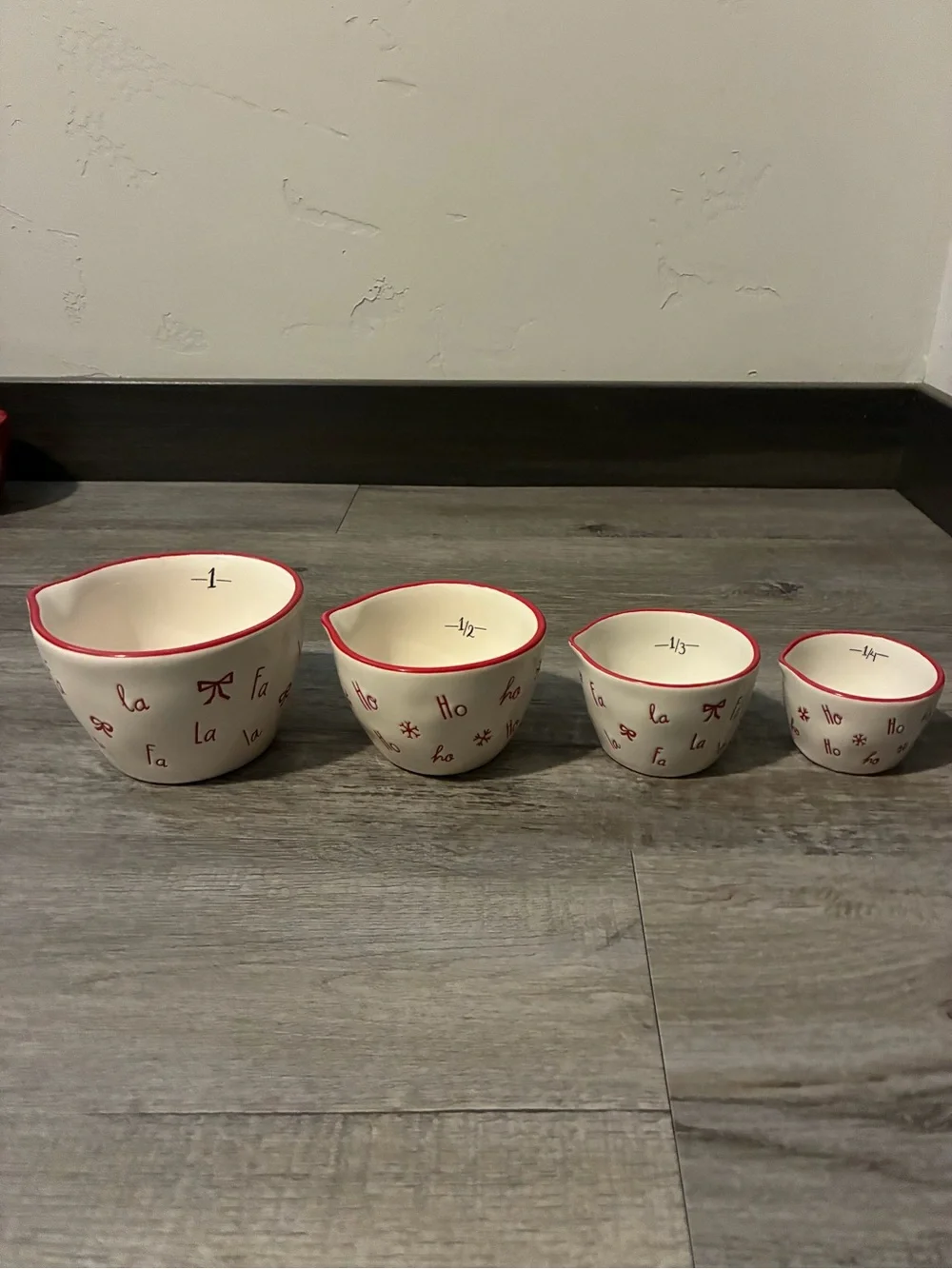 Rae Dunn fa la la ho ho measuring cups
